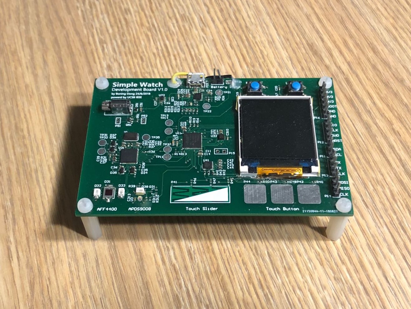 Assembled watch development board
